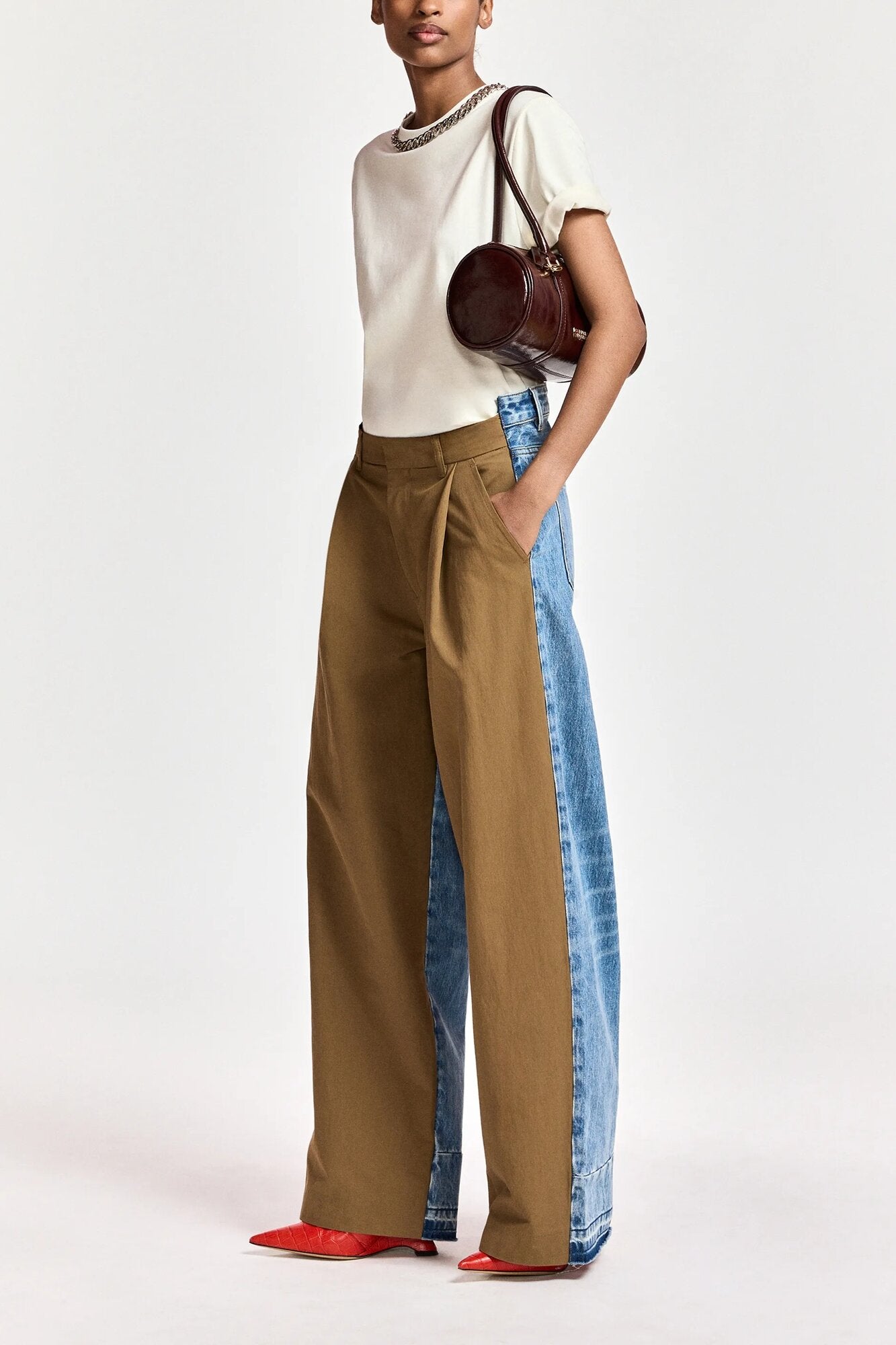 Krisp Fabric Mix jeans – Combo1 camel club